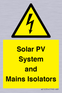 Solar PV System and Mains Isolators